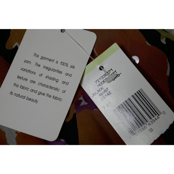 NWT Jones New York 100% Silk Size 4 Floral Flowy Y2K 90s - Picture 8 of 10